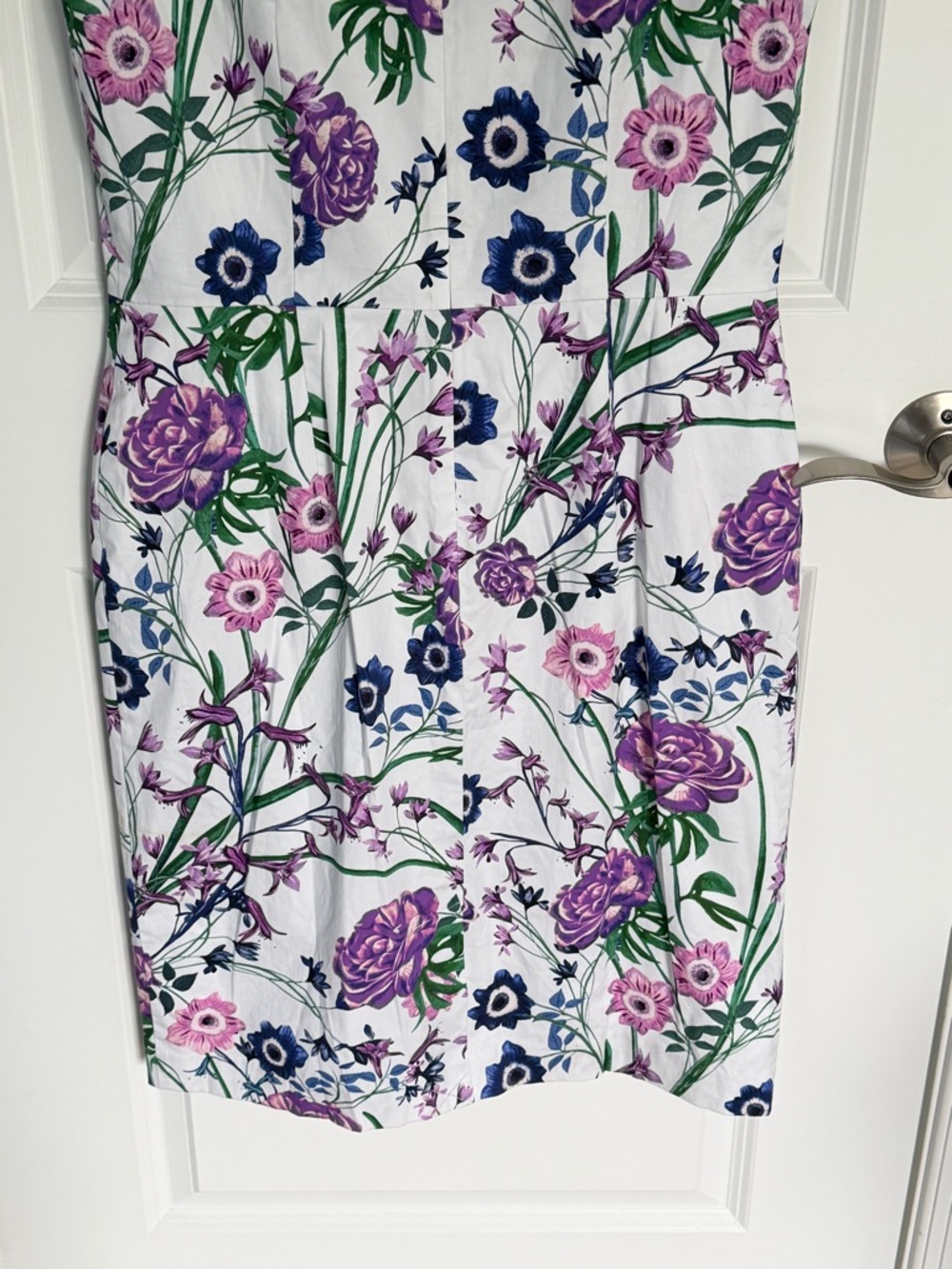 New! Talbots White Sateen Botanical Gardens Sheath Dress Size 8 54929 - Picture 9 of 13